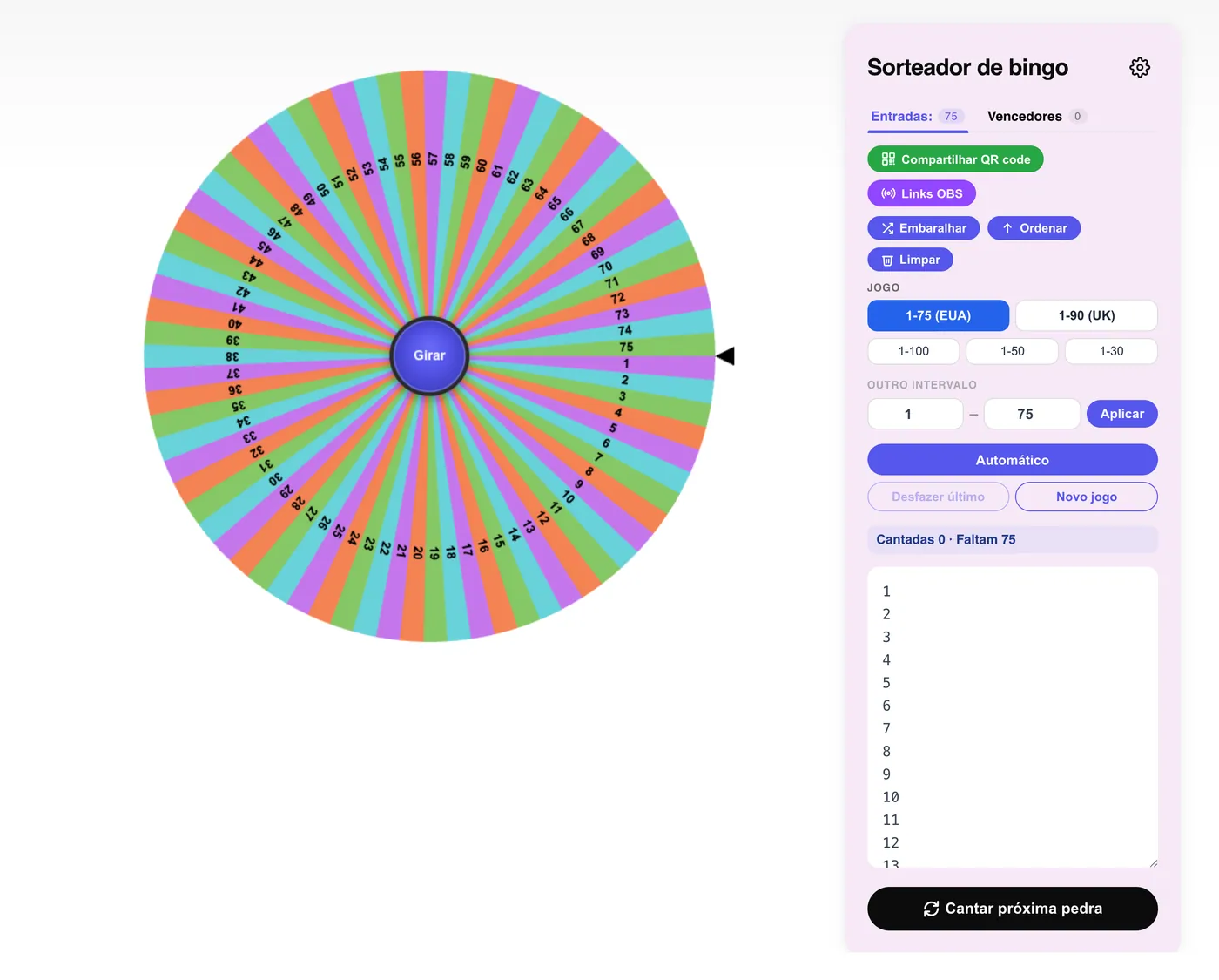 gerador de bingo