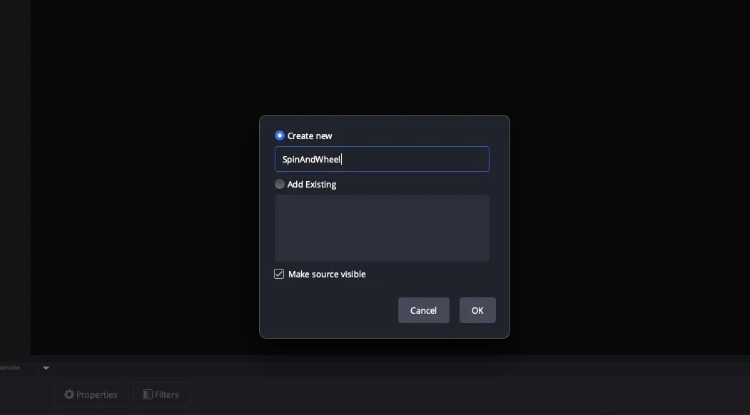 OBS dialog for naming the new browser source