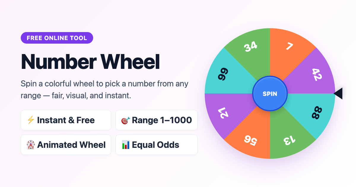 Code Wheel With Numbers Number Wheel 1-100 or Custom Range | Spin and Wheel