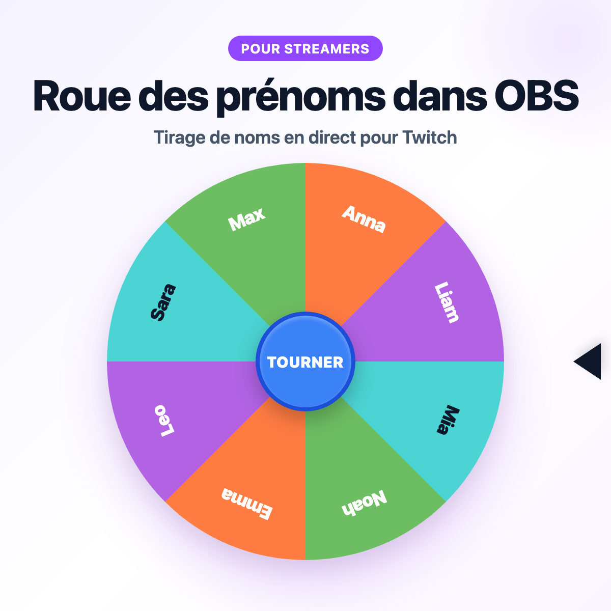 Roue pour OBS Studio — Roue des noms pour streamers Twitch